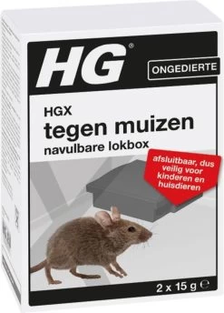 HGX Tegen Muizen Navulbare Lokbox - NL-0018191-0000 - 2 Stuks - Inclusief Lokpasta - Onbeperkt Navulbaar - Veilig
