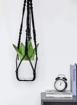 4 Stuks Luxe Macrame Plantenhangers - Boho Handgeweven Katoen Hangpot Voor Binnen/Buiten - Hangende Bloempot Met Kralen - Macramé Touw/Koord Hangplant Houder - Bohemian Wandhanger Decoratie - Plant Hanger - Verticale Tuin Bloempothouder Planthanger -Gardena Winkel 880x1200 8