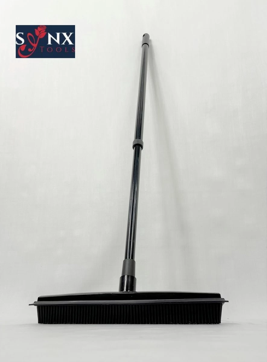 Synx Tools Zachte Bezem Rubberen Zwart 30cm Vloertrekker Binnen Bezem - Pet Hair Remover Bezems - Huisdierhaar Verwijderaar En Kappersbezem Met Steel - Vloertrekkers Met Bezemsteel - Vloertrekker Badkamer - 60/120 Cm Steel 3 Synx Tools Zachte Bezem Rubberen Zwart 30cm Vloertrekker Binnen Bezem - Pet Hair Remover Bezems - Huisdierhaar Verwijderaar En Kappersbezem Met Steel - Vloertrekkers Met Bezemsteel - Vloertrekker Badkamer - 60/120 Cm Steel - Afbeelding 3