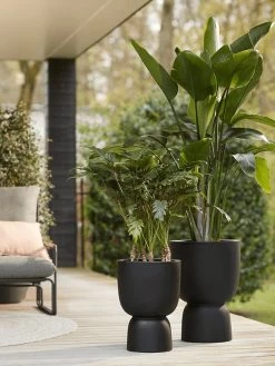 Elho Pure Coupe 41 - Bloempot Voor Binnen & Buiten - Ø 41.3 X H 57.9 Cm - Zwart/Zwart -Gardena Winkel 900x1200 29