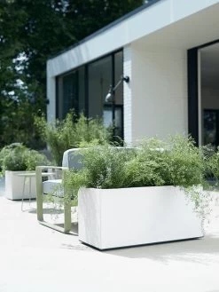 Elho Vivo Matt Finish Lang Wielen 90 - Grote Staande Plantenbak Voor Binnen & Buiten - Gemaakt Van Gereycled Plastic - L 39 X W 88 X H 41 Cm - Wit -Gardena Winkel 900x1200 57