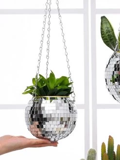 Discobal Hangplant - Bloempot - Hangplant - Disco - Discobal - Spiegel - Zilver - Hangpot - Glitter - Planten In Bak - Hangend - Staand -Gardena Winkel 901x1200 6