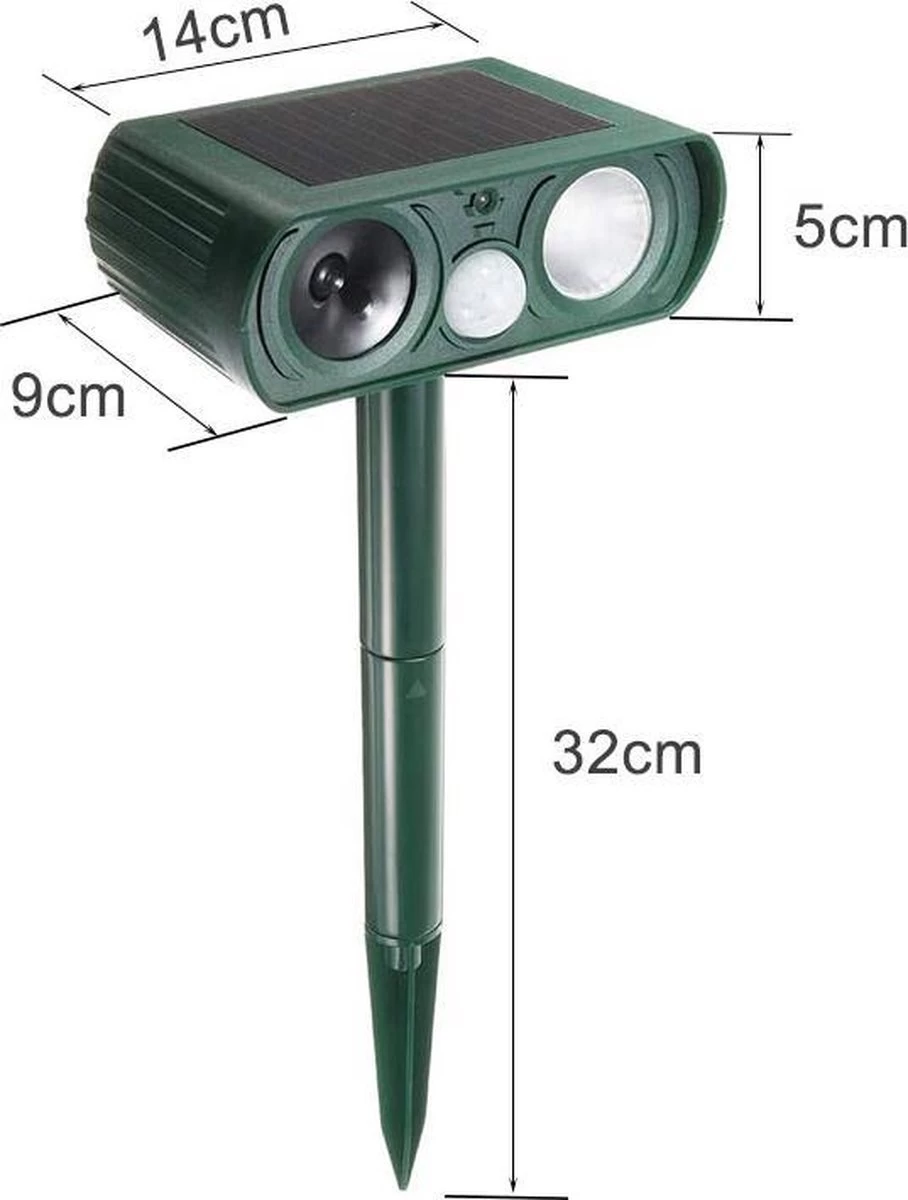 Sparckz Verjager® Ultrasone Kattenverjager Op Zonneenergie - Kattenschrik - Marterverjager - Afweermiddel Voor Vogels, Katten, Muizen, Ongedierte Etc. - Waterdicht - Rond 5 Sparckz Verjager® Ultrasone Kattenverjager Op Zonneenergie - Kattenschrik - Marterverjager - Afweermiddel Voor Vogels, Katten, Muizen, Ongedierte Etc. - Waterdicht - Rond - Afbeelding 5