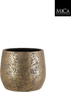 Mica Decorations Clemente Bloempot - H25,5 X Ø32 Cm - Terracotta - Goud -Gardena Winkel 922x1200 5