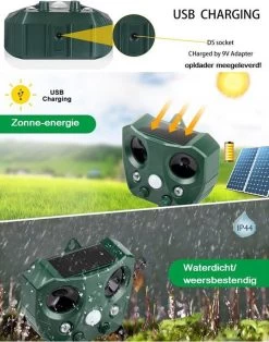 Merkloos Ultrasone Kattenverjager - Kattenschrik - Zonneenergie - Marterverjager - Op Batterijen - Met Adapter - Katten Afweermiddel - Tuin - Ongedierte Verjager -Gardena Winkel 945x1200 2