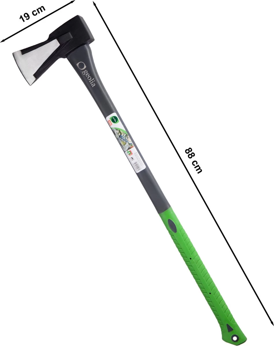 GEOLIA - Bijl - Bijl - Staal - Glasvezelsteel - 3kg Met Een Stalen Kop Van 2,5 Kg - Bijlen - Grote Bijl - Kloofhamer - Kloofbijl - Kloofbijl 2 GEOLIA - Bijl - Bijl - Staal - Glasvezelsteel - 3kg Met Een Stalen Kop Van 2,5 Kg - Bijlen - Grote Bijl - Kloofhamer - Kloofbijl - Kloofbijl - Afbeelding 2