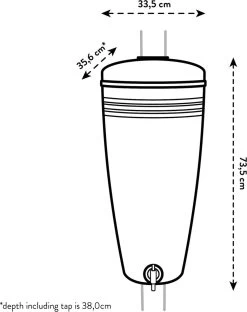 Elho Green Basics Rain Catcher 33 - Regenton Voor Balkonbuiten - Ø 33.5 X H 73.5 Cm - Zwart/Living Black -Gardena Winkel 951x1200 1