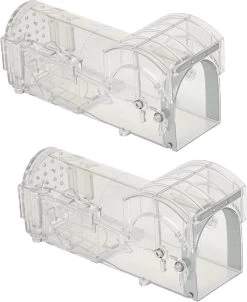 IGOODS - Diervriendelijke Muizenval - Ongedierte Bestrijding - Knaagdieren 2 Stuks - Kleur TRANSPARANT