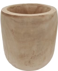 Mica Decorations Pia Bloempot - H31 X Ø31 Cm - Paulownia Hout - Lichtbruin -Gardena Winkel 983x1200 3